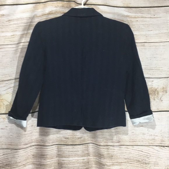 Ann Taylor loft blue bottom jacket 0 button - Picture 6 of 6